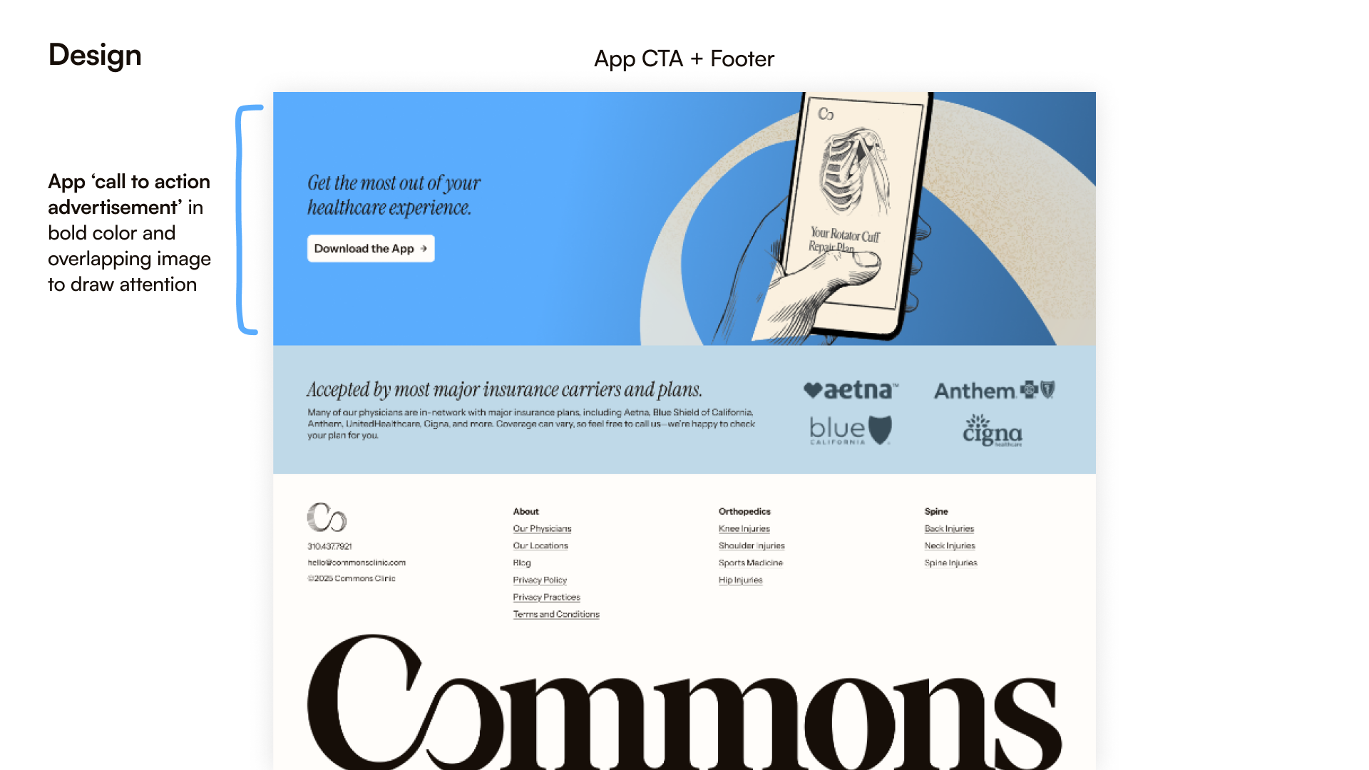 Design: App CTA and Footer